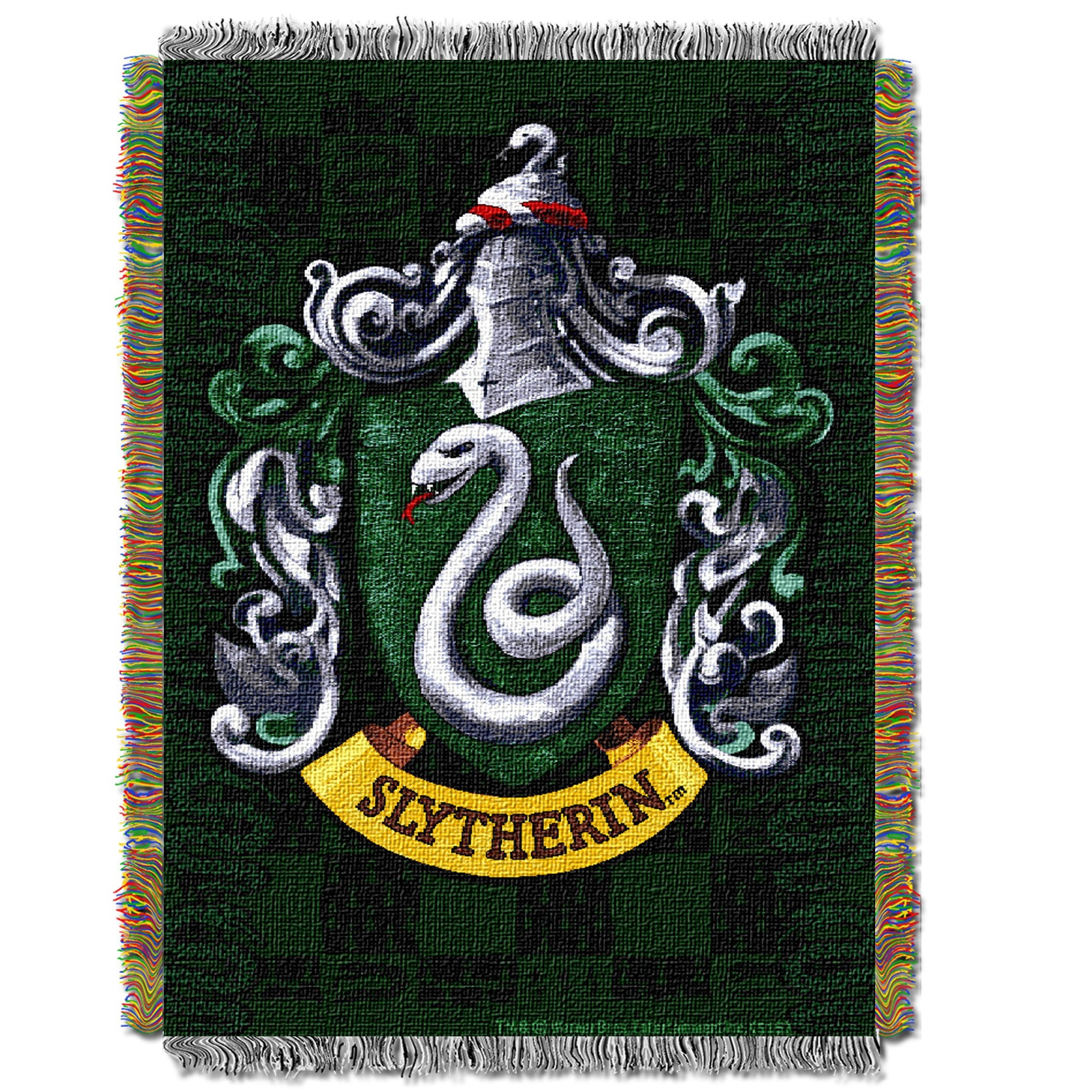 Harry Potter Slytherin Shield Woven Tapestry Throw Blanket 48" x 60"